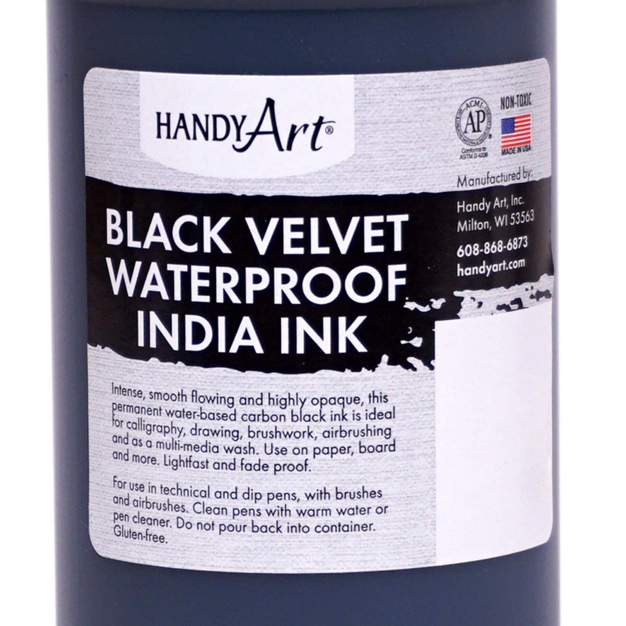 Handy Art® 16oz. Black Velvet Waterproof India Ink
